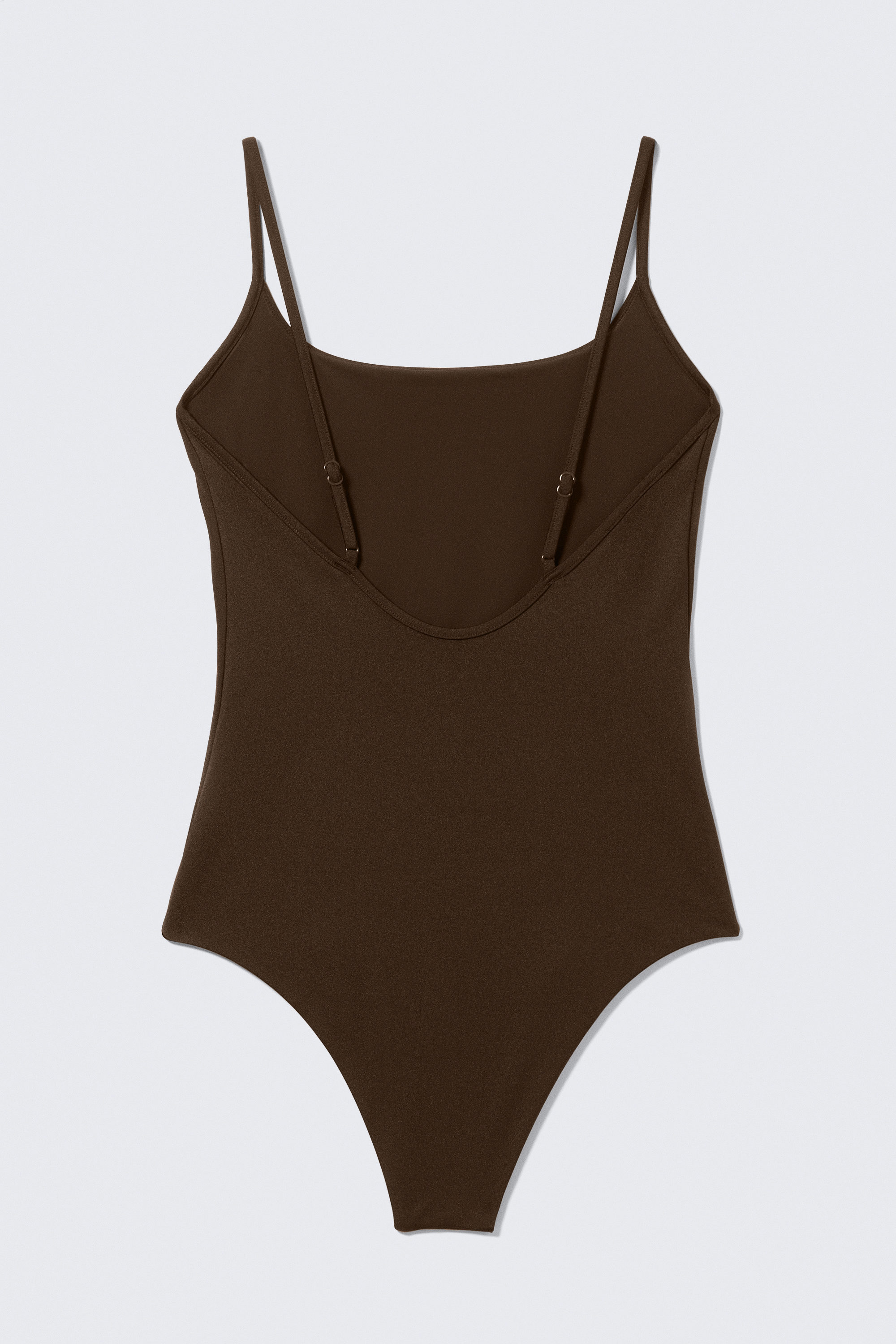 Dark Brown - Square-Neck Swimsuit - 3