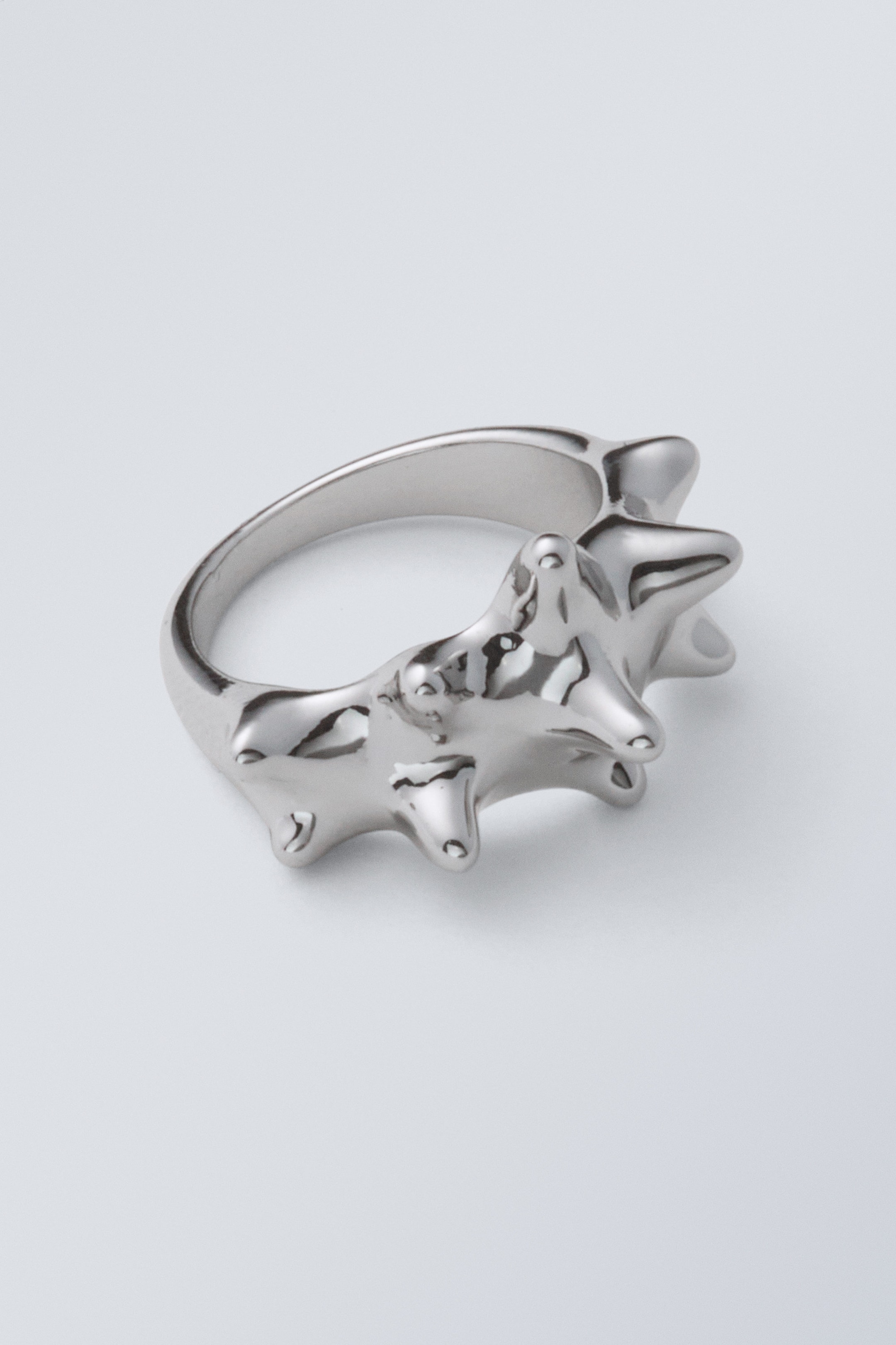 Silberfarben - Zackiger Ring - 0