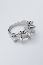 Silberfarben - Zackiger Ring - 0