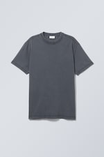 Dunkelblau - Schweres Oversized-T-Shirt - 0
