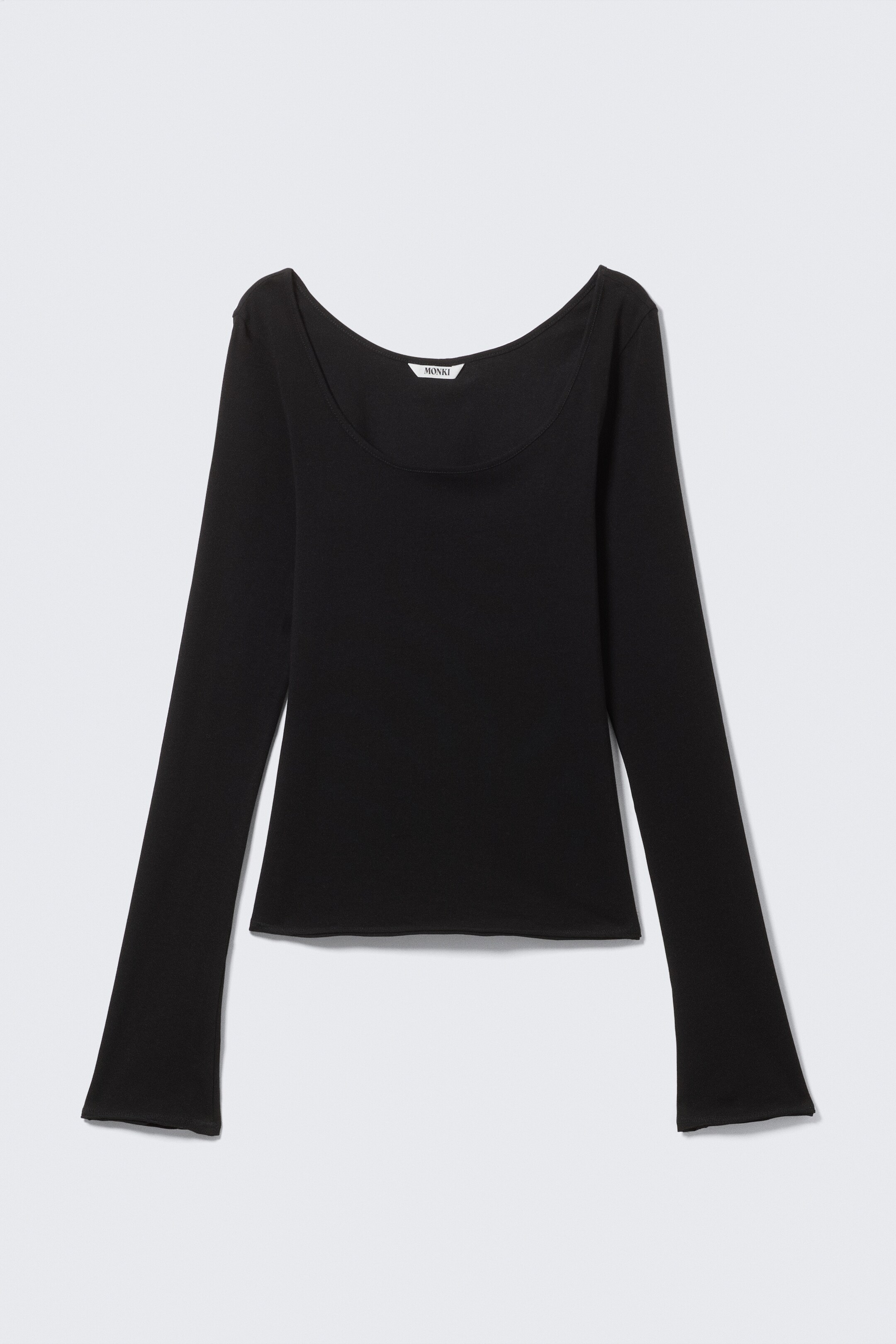 Grösseres Bild ansehen: Langärmliges Slim Fit-Top mit U-Ausschnitt - Schwarz - DAMEN | H&M CH 4