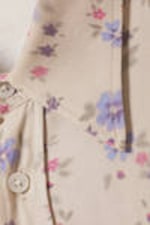 Light Dusty Beige - Floral - Regular Long Sleeve Shirt - 1