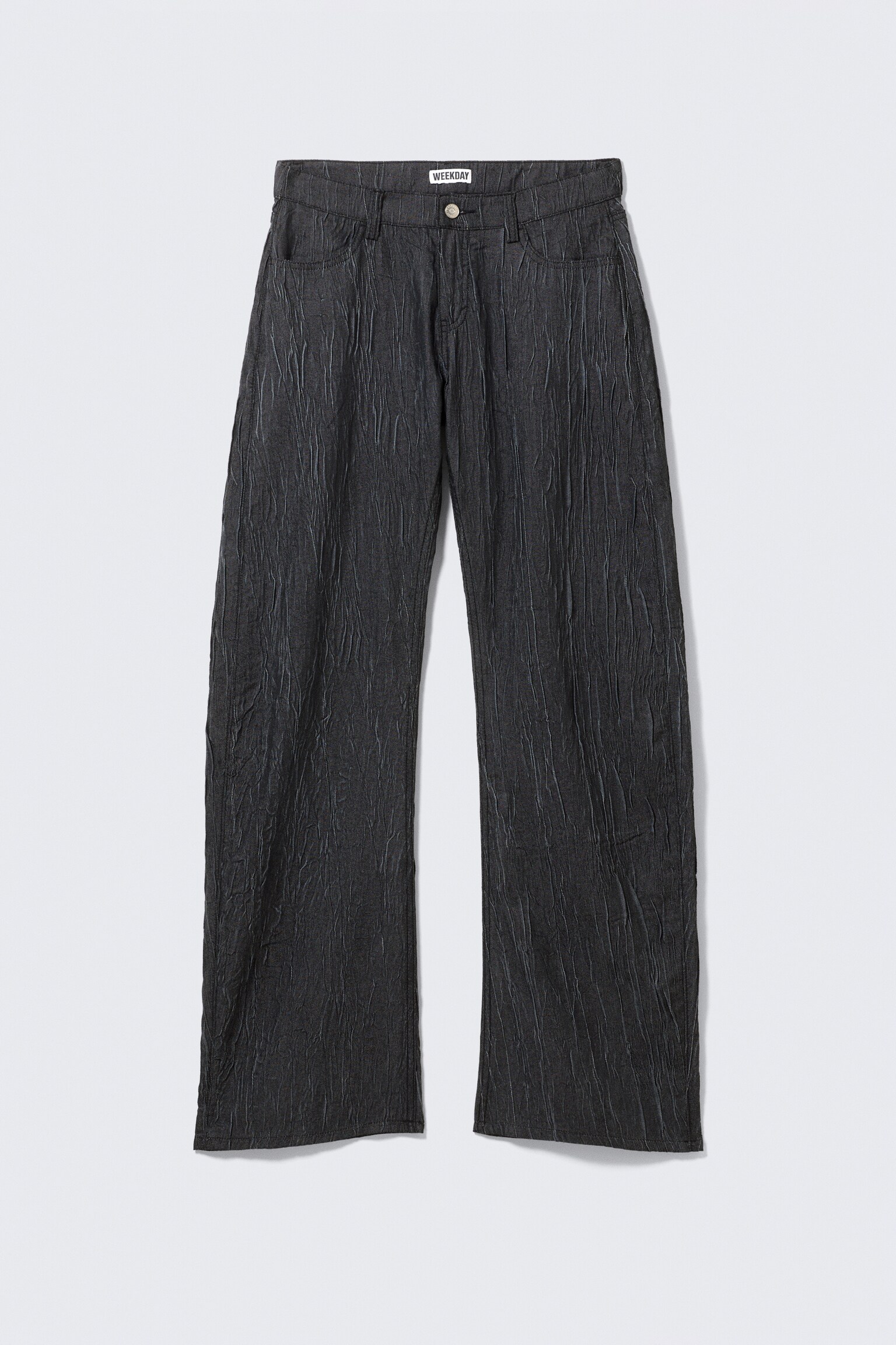 Crinkled Low Rise Cocoon Trousers - Dark Blue - 2