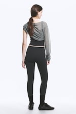 Dark Grey - High Waisted Sports Tights - 2