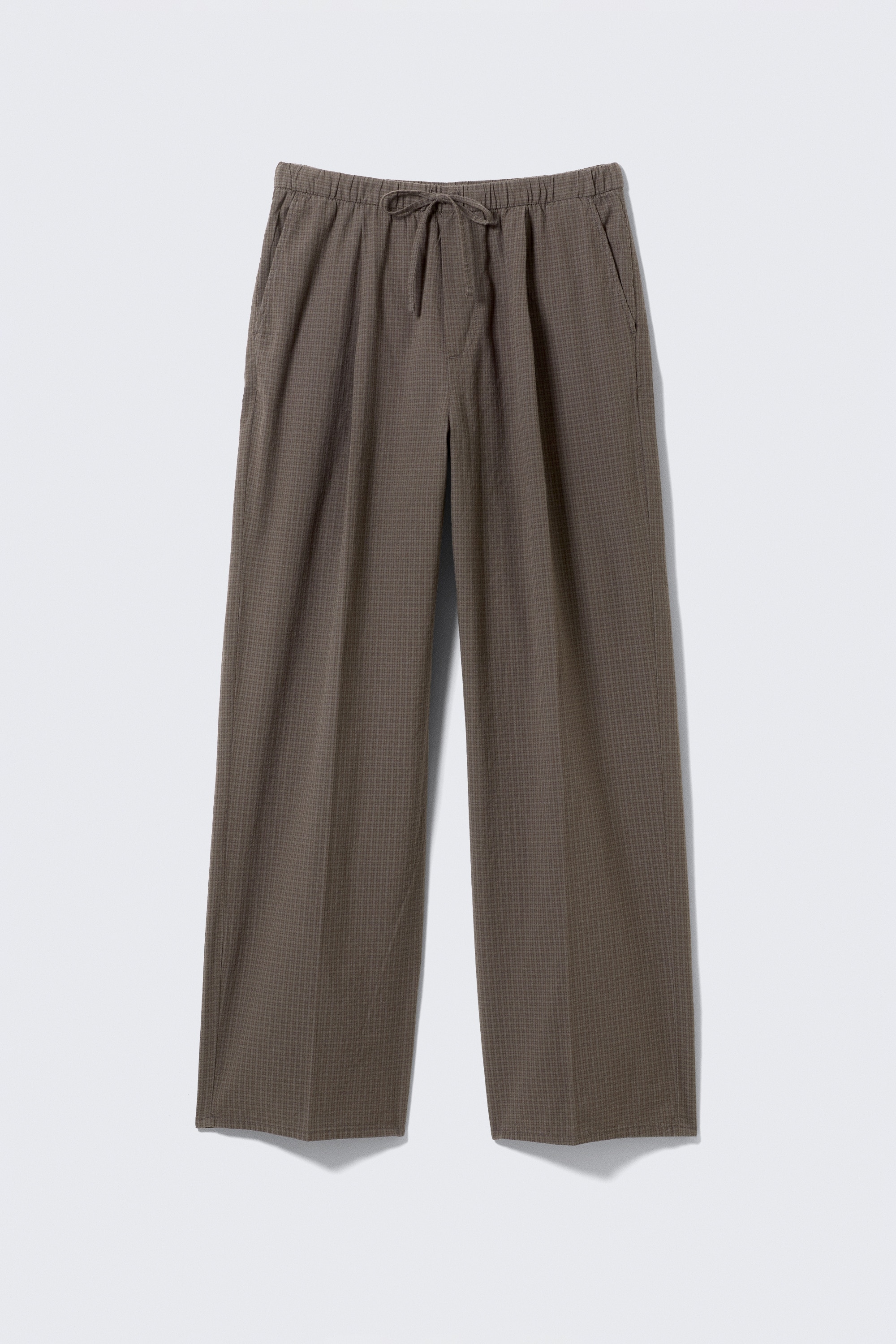 Voľné Kockované Bavlnené Nohavice - Káro/Čierno-biela kocka