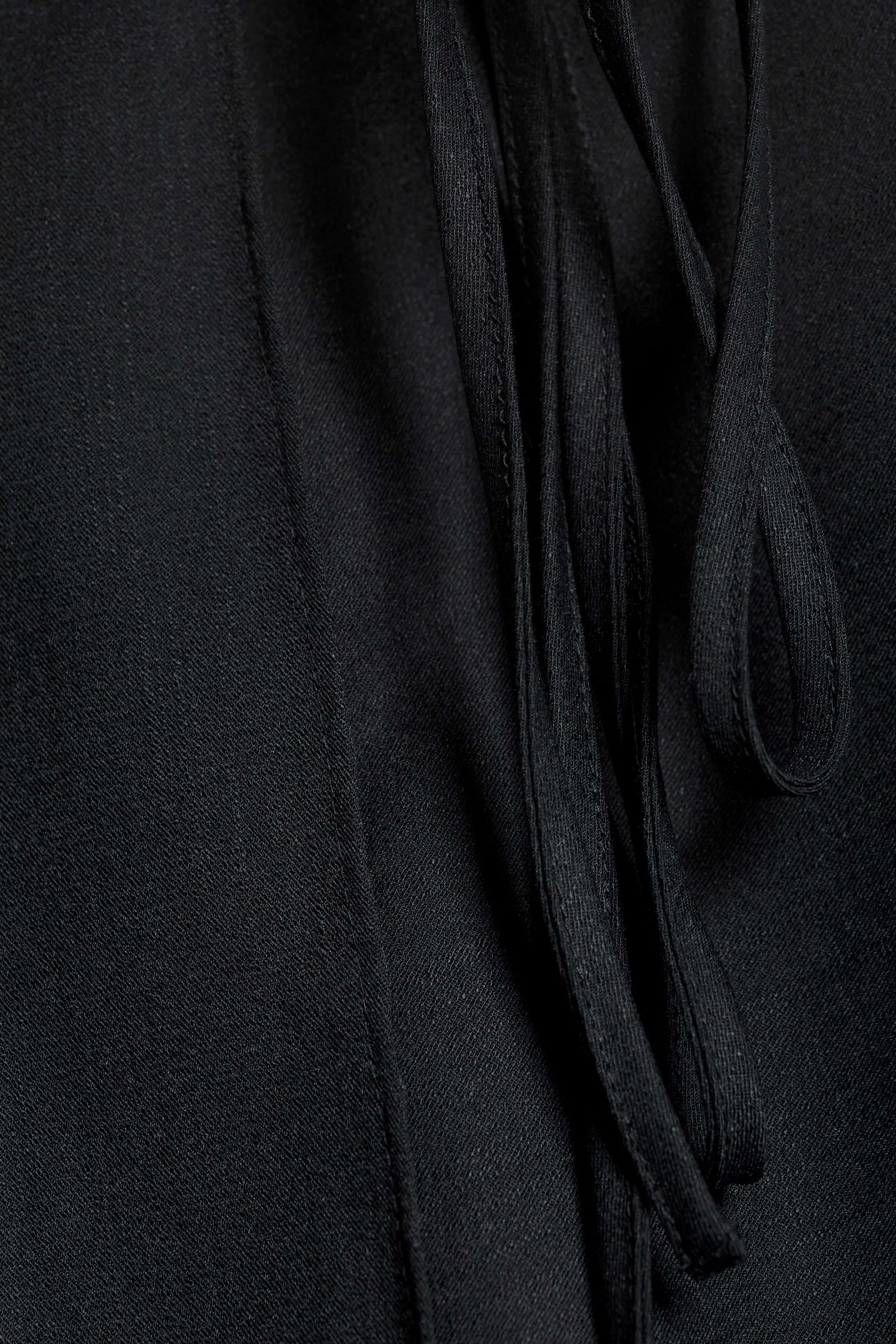 Black - Asymmetric Mid Rise Wrap Midi Skirt - 5