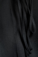 Black - Asymmetric Mid Rise Wrap Midi Skirt - 5