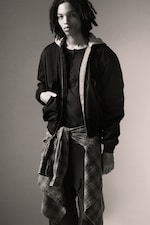 Dark Navy Blue - Loose Hooded Bomber Jacket - 1