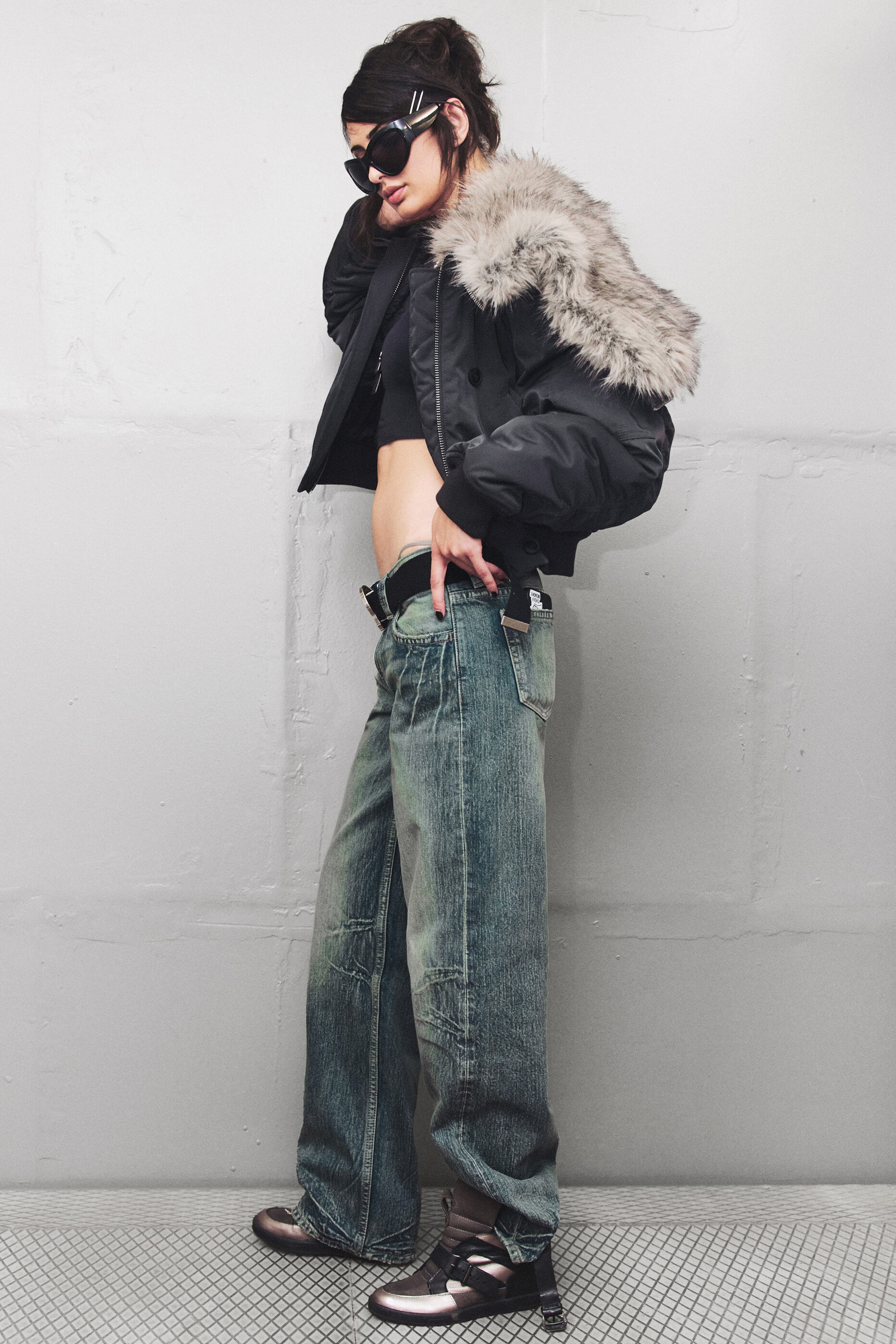 Hazy Blue - Mellanblå - Messy Low Rise Regular Straight Jeans - 1