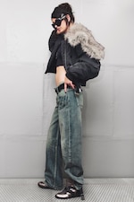 Hazy Blue - Mellanblå - Messy Low Rise Regular Straight Jeans - 0