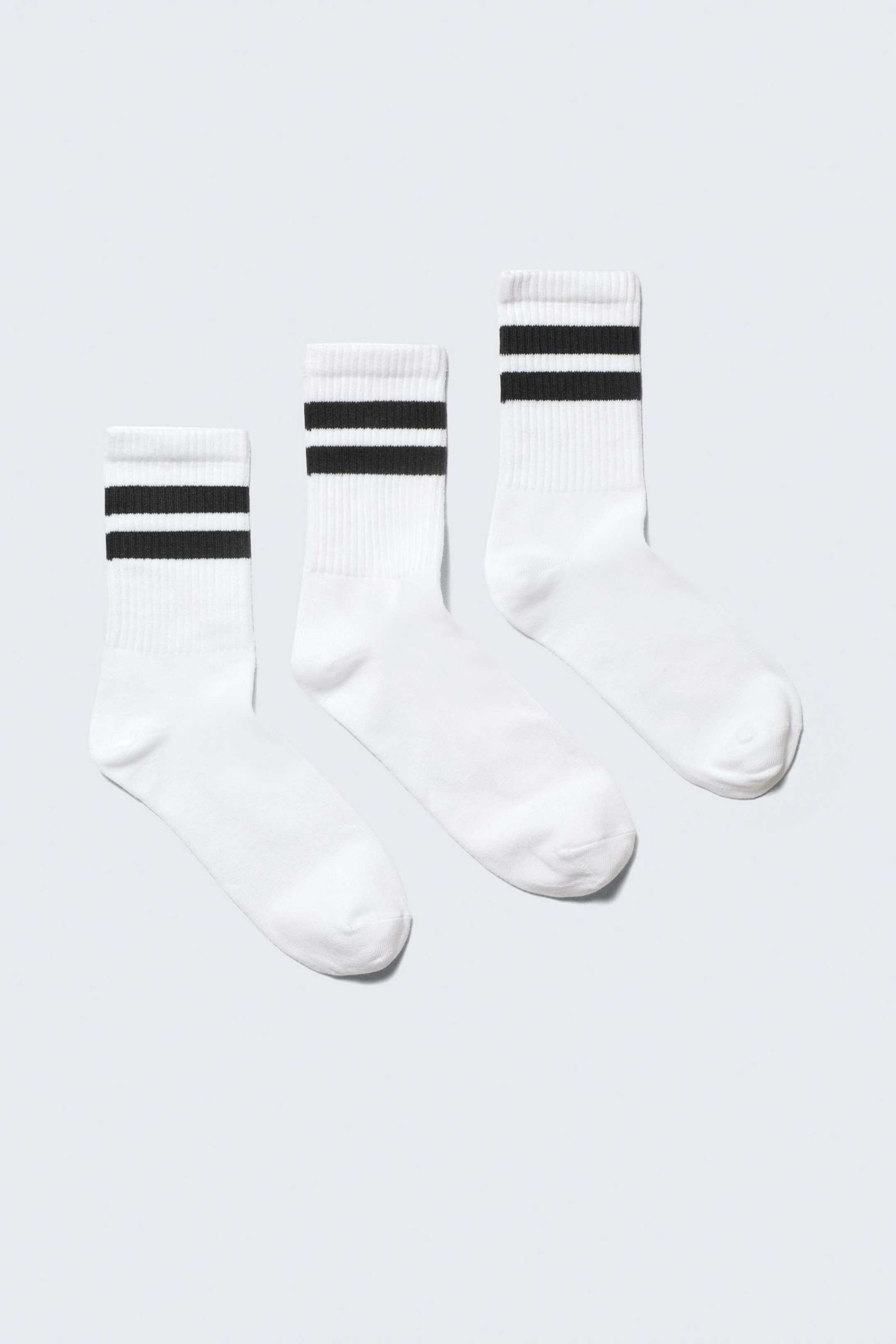 #FFFFFF - Gestreifte Sportsocken 3er-Pack