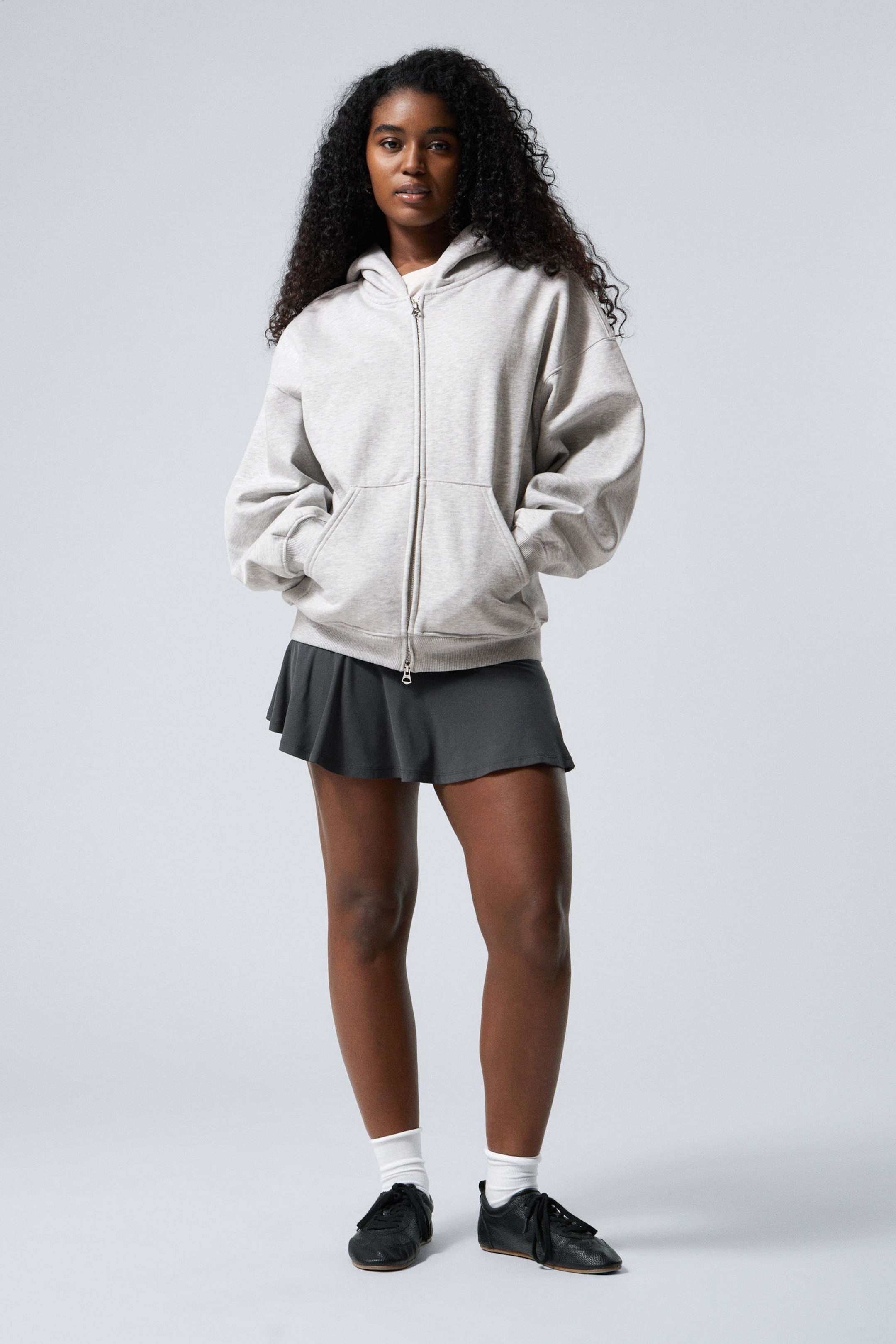 #AFAFAF - Oversized-Hoodie mit Reißverschluss - 2