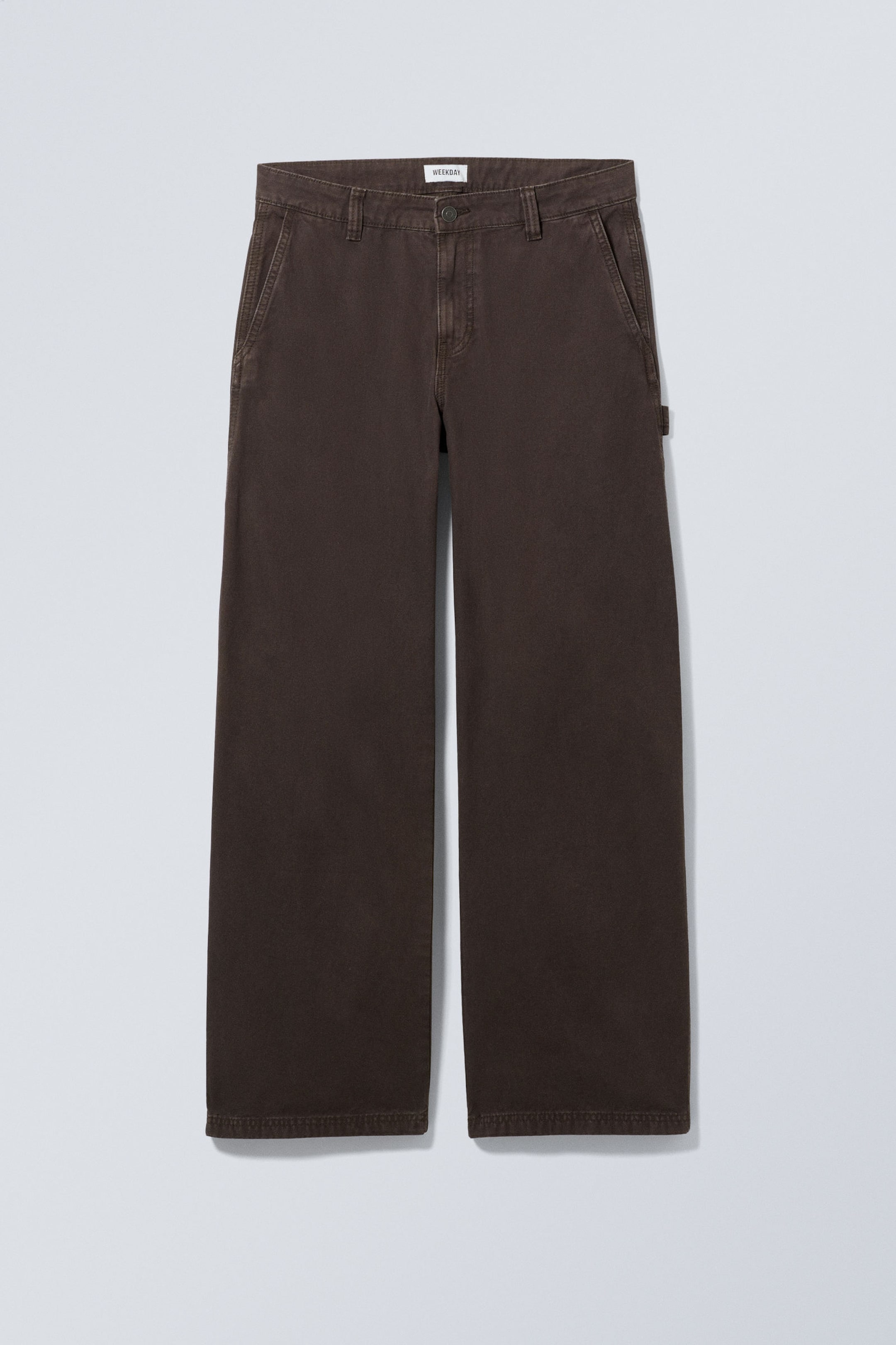 Dunkelbraun - Locker geschnittene Canvas-Hose - 1