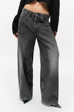 Haunted Black - Black - Peggy Low Rise Loose Baggy Leg Jeans - 1