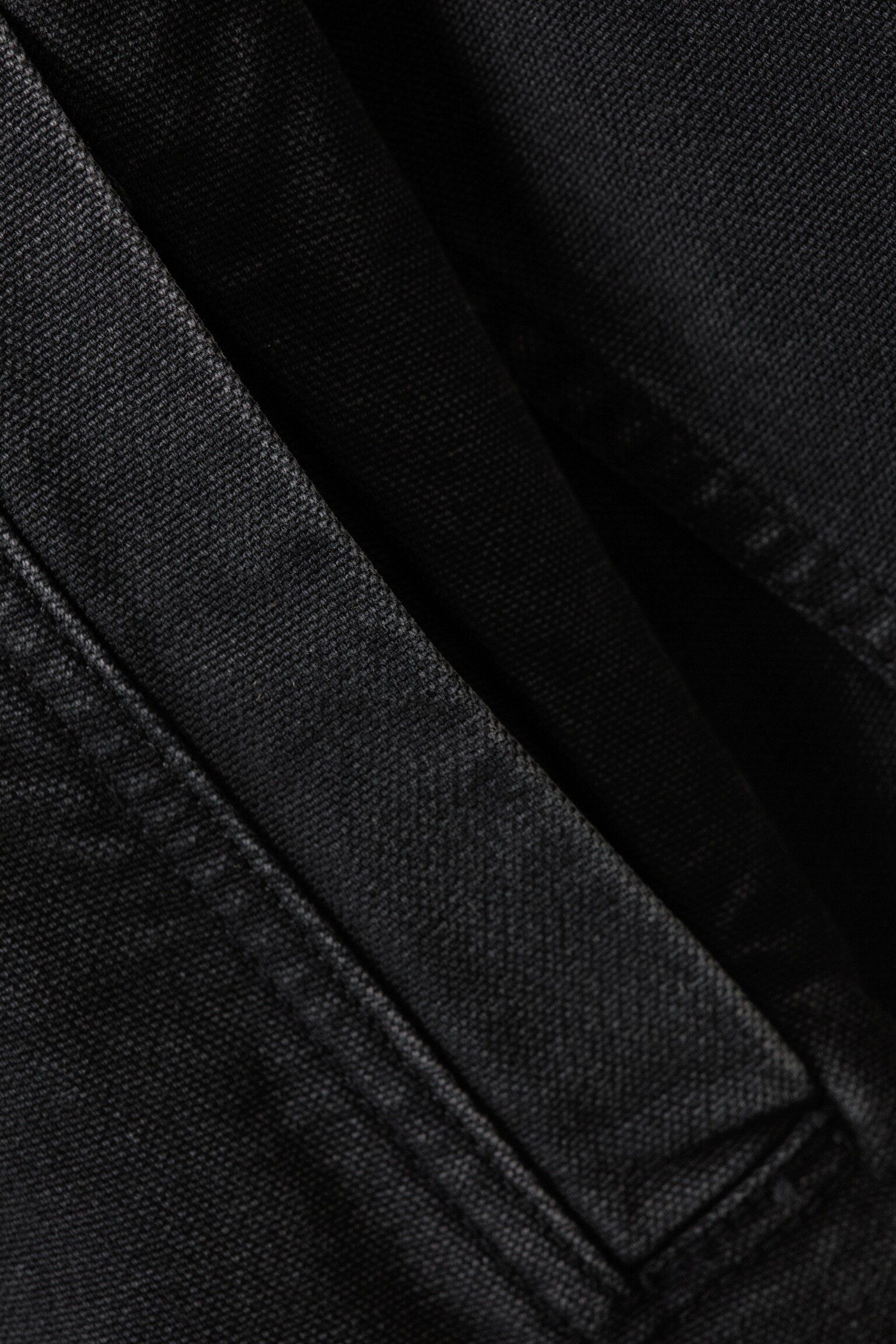 Chaqueta de lona de algodón lavado con cremallera - Negro lavado - 2