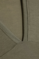 Dusty Khaki Green - Fitted V-Neck Sleeveless Top - 1