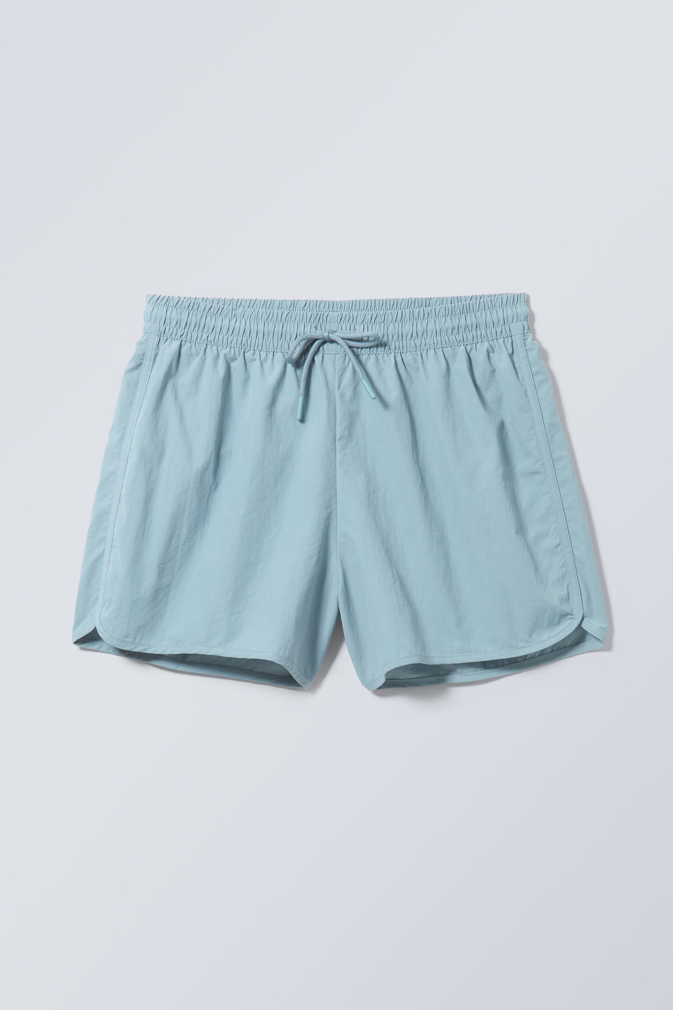 Taubenblau - Strukturierte, mittellange Badeshorts - 0