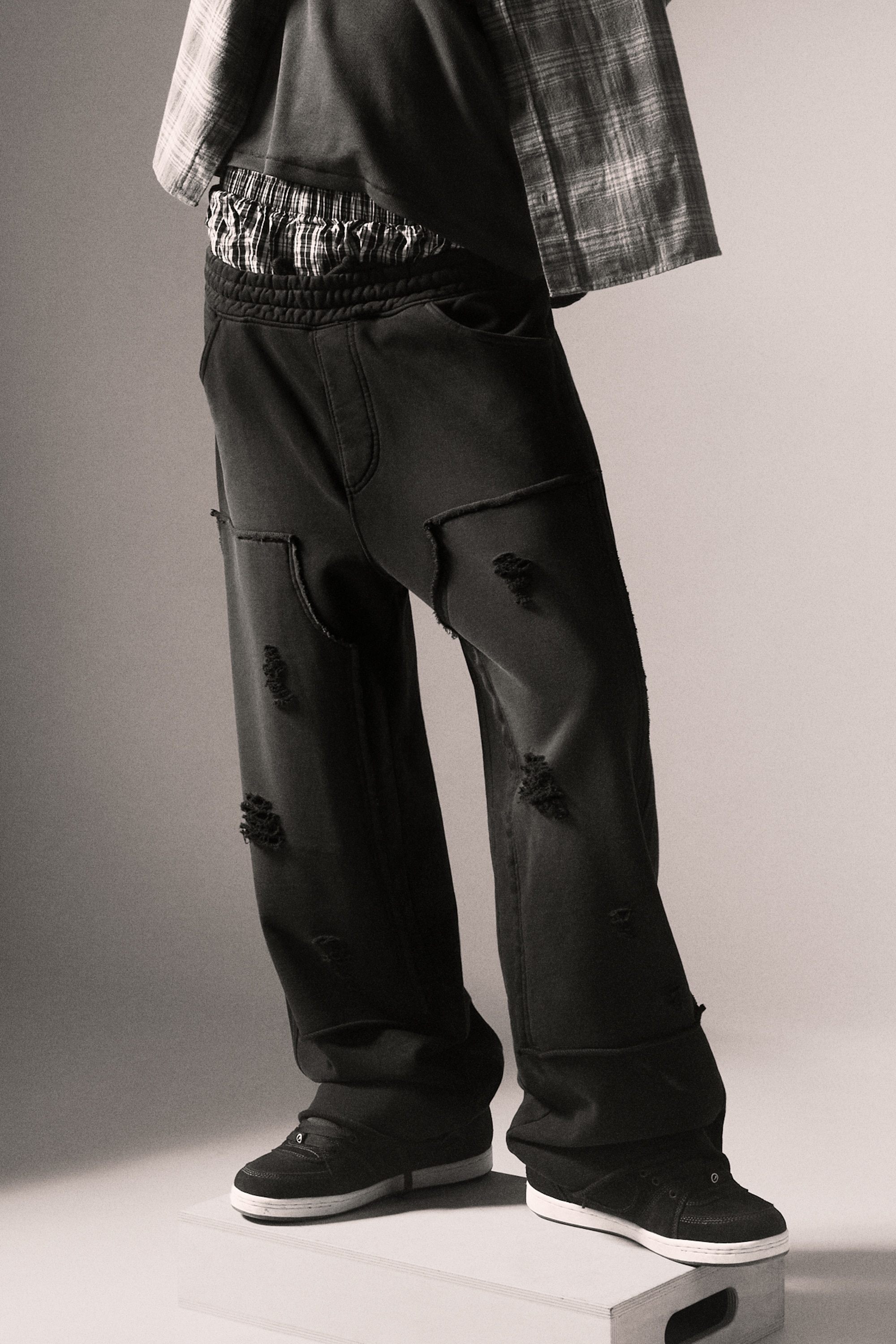 Pantalones de algodón estilo jogger - Azul oscuro