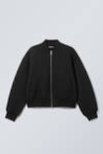 Black - Loose Scuba Bomber Jacket - 4