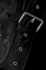 Svart - Medium Slouched Clasp Shoulder Bag - 3