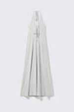 Light Beige - Sleeveless Halterneck Maxi Dress - 4