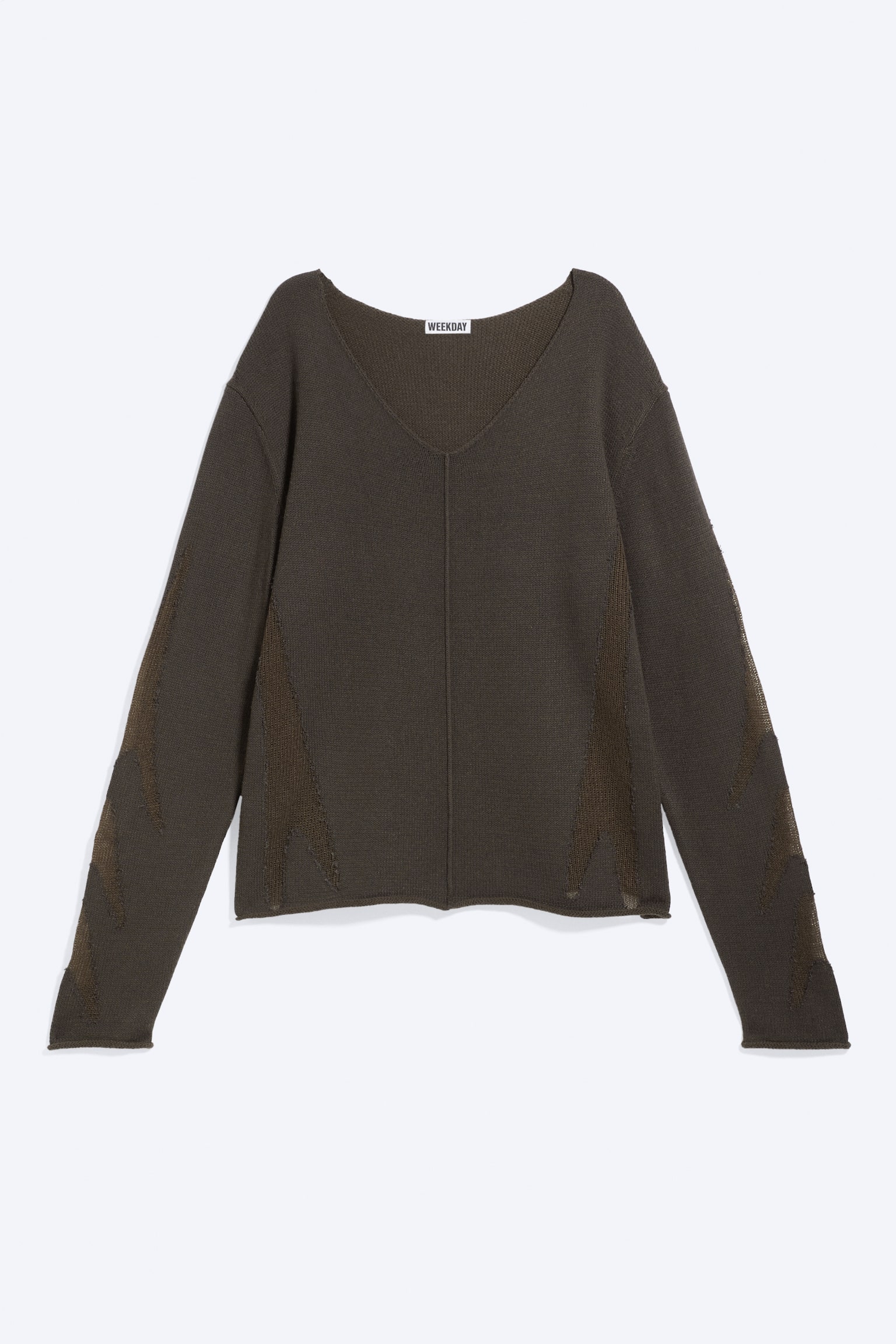 Distressed V-neck jumper - Dark Grey