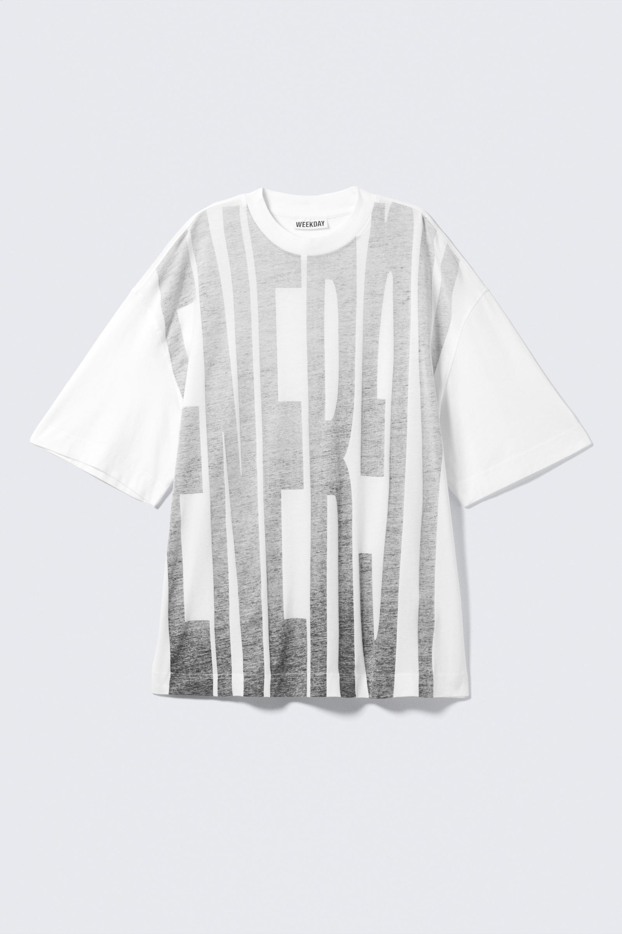 #FFFFFF - Wide Oversized Printed T-shirt - 2