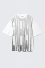 Weiß - "Energy" - Weites Oversize-T-Shirt mit Print - 0