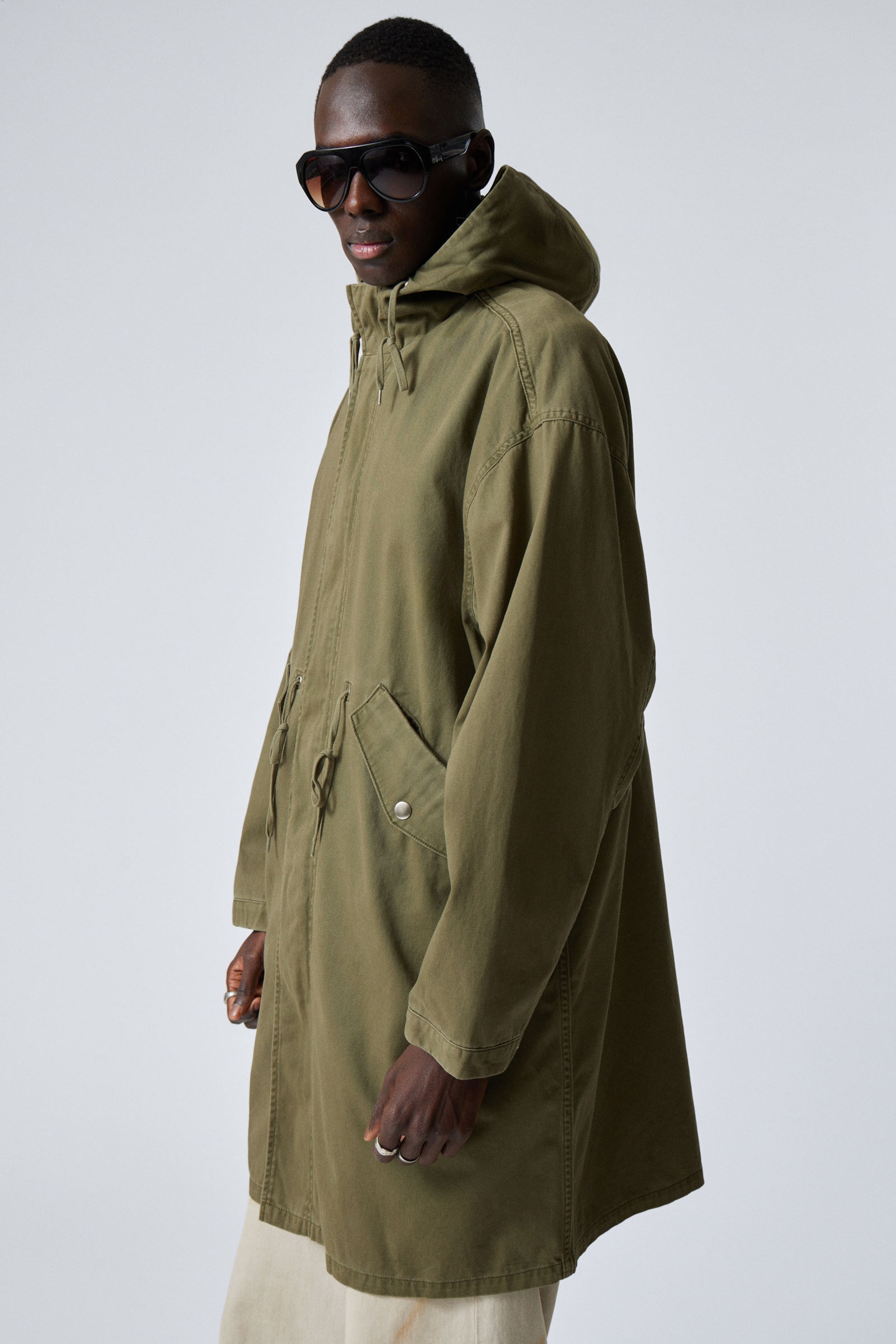 #6A6856 - Oversized Cotton Twill Parka - 1
