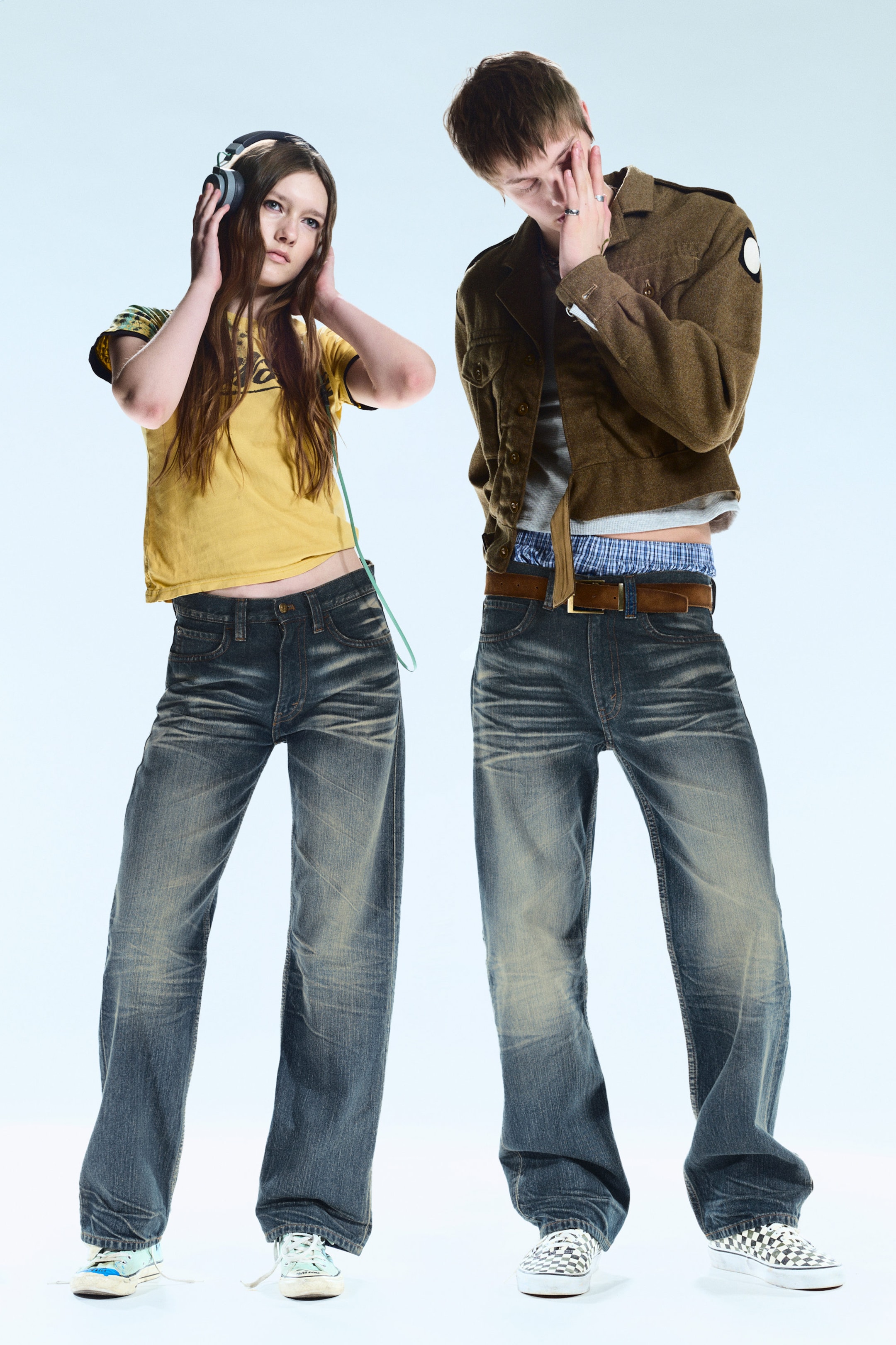 Steel Blue - Mellanblå - Anti Unisex Low Waist Regular Straight Jeans - 1