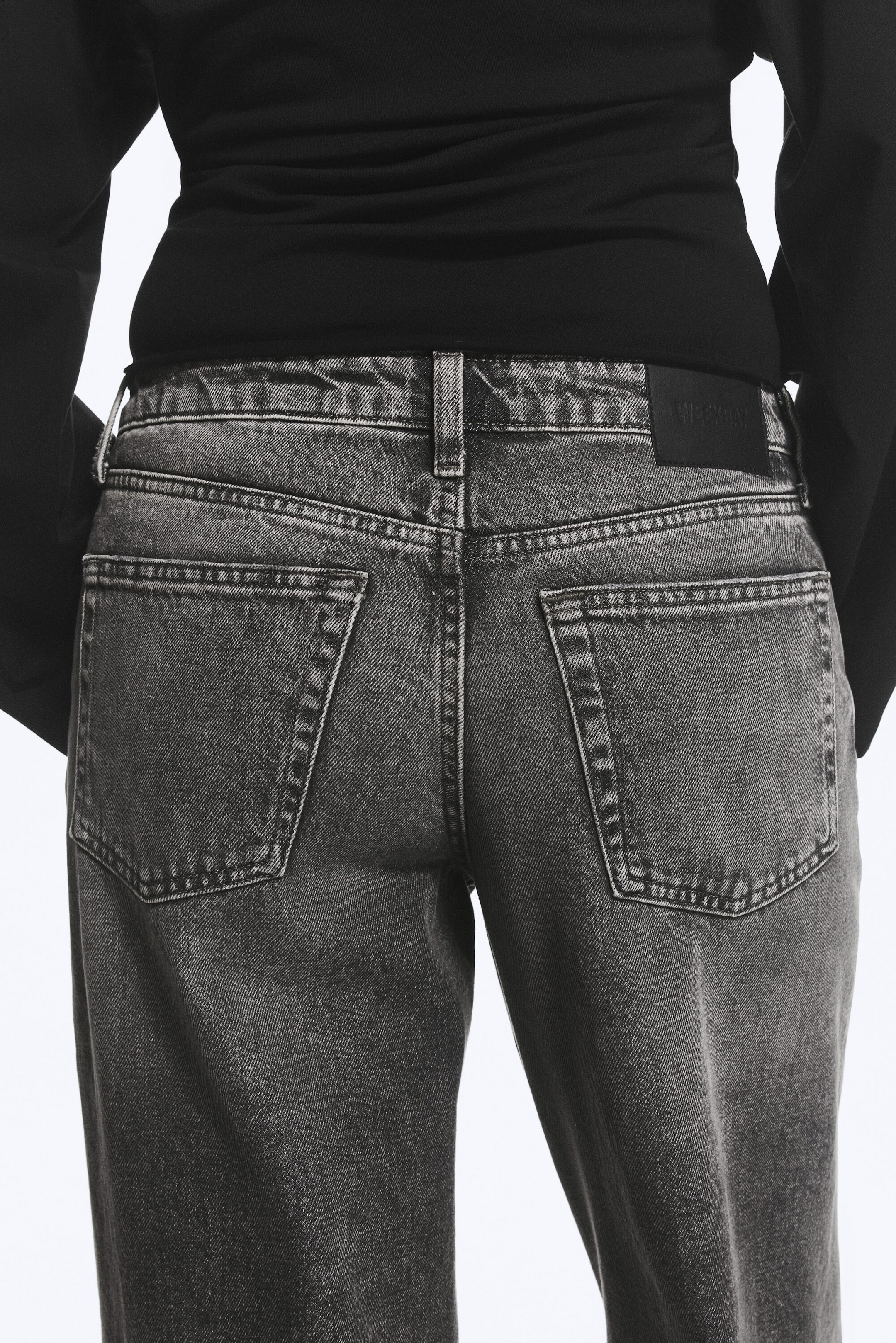Redondo Black - Black - Ample Low Rise Loose Wide Jeans - 2