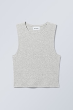 Dusty Grey - Pure Crop Tank Top - 0