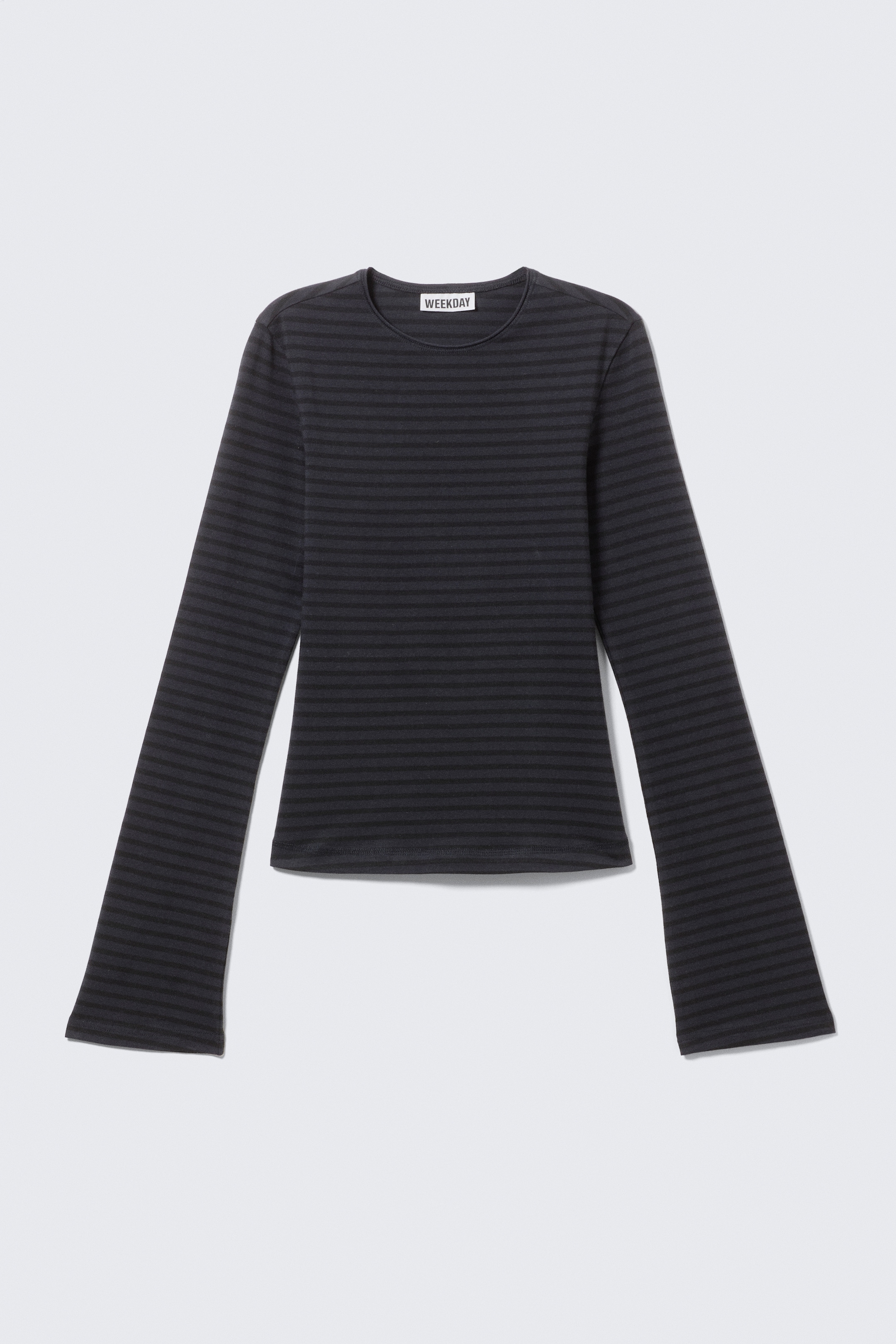 View larger image: Long Sleeve Cotton Top - Striped Dark Blue - Ladies | H&M GB 1