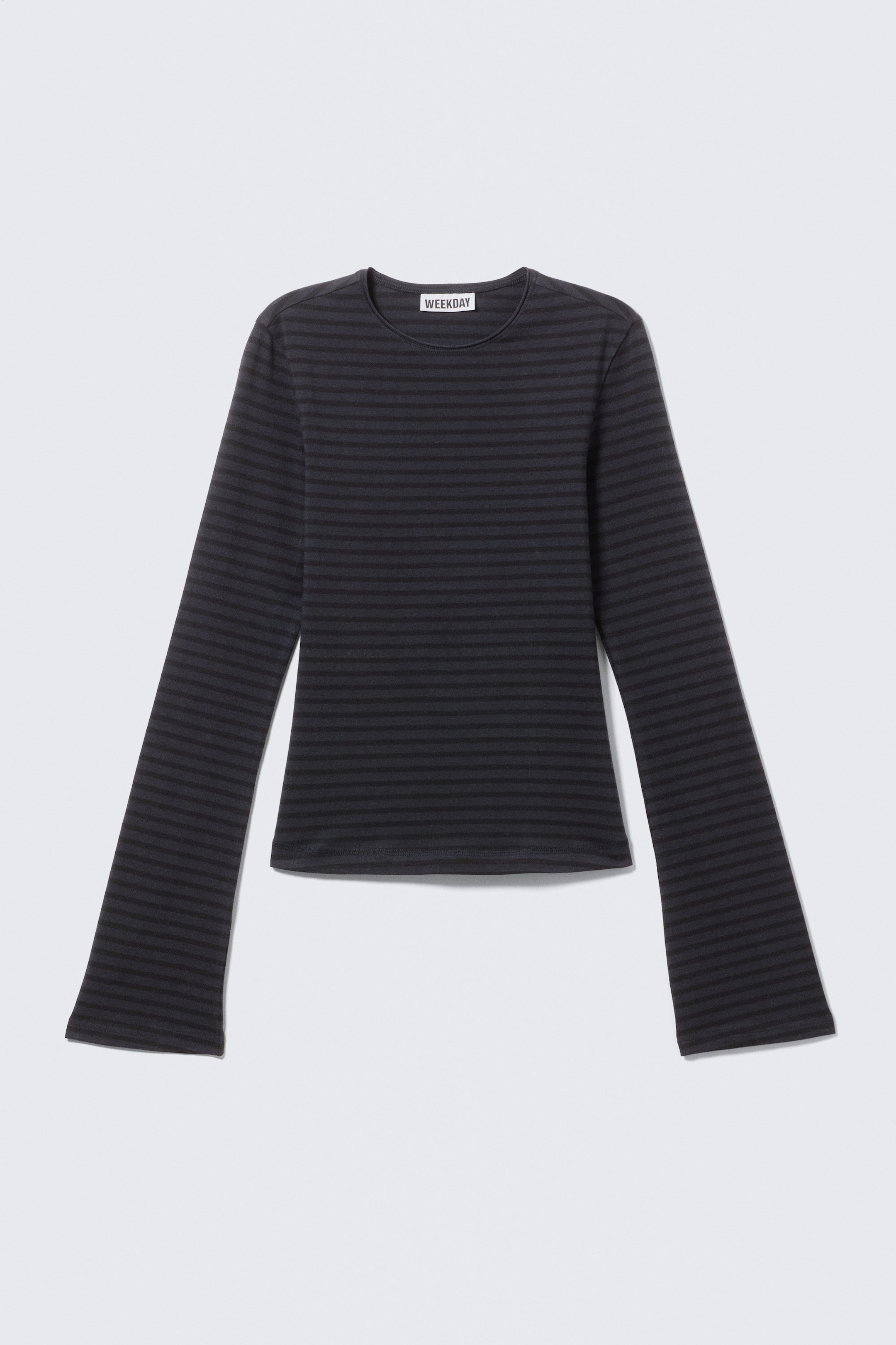 Striped Dark Blue - Long Sleeve Cotton Top - 4