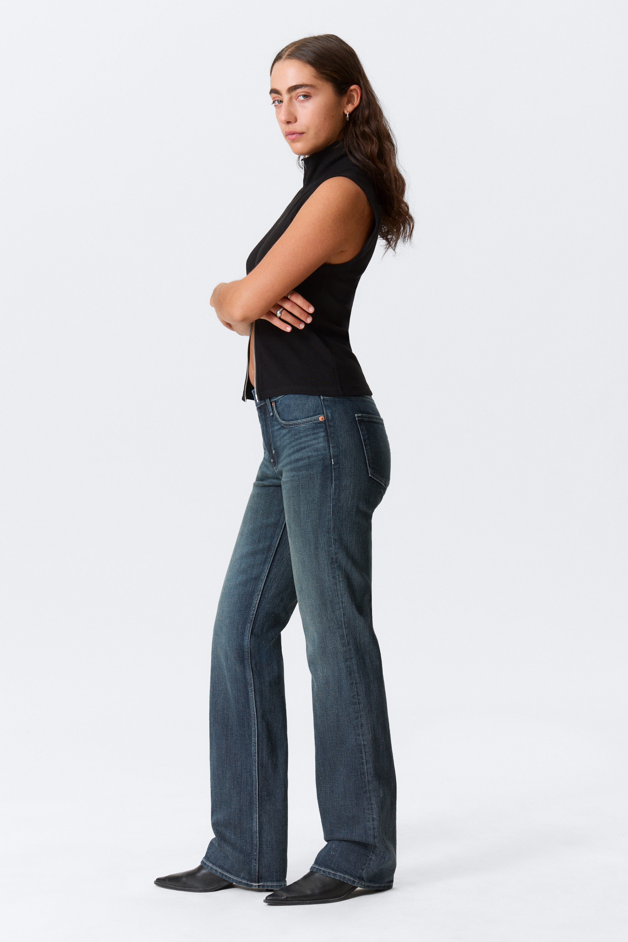 Bleu marine - Bleu foncé - Tension Bootcut Leg Jeans - 2