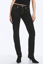 Shiny Blue - Dark Blue - Neptune Low Rise Slim Straight Jeans - 1