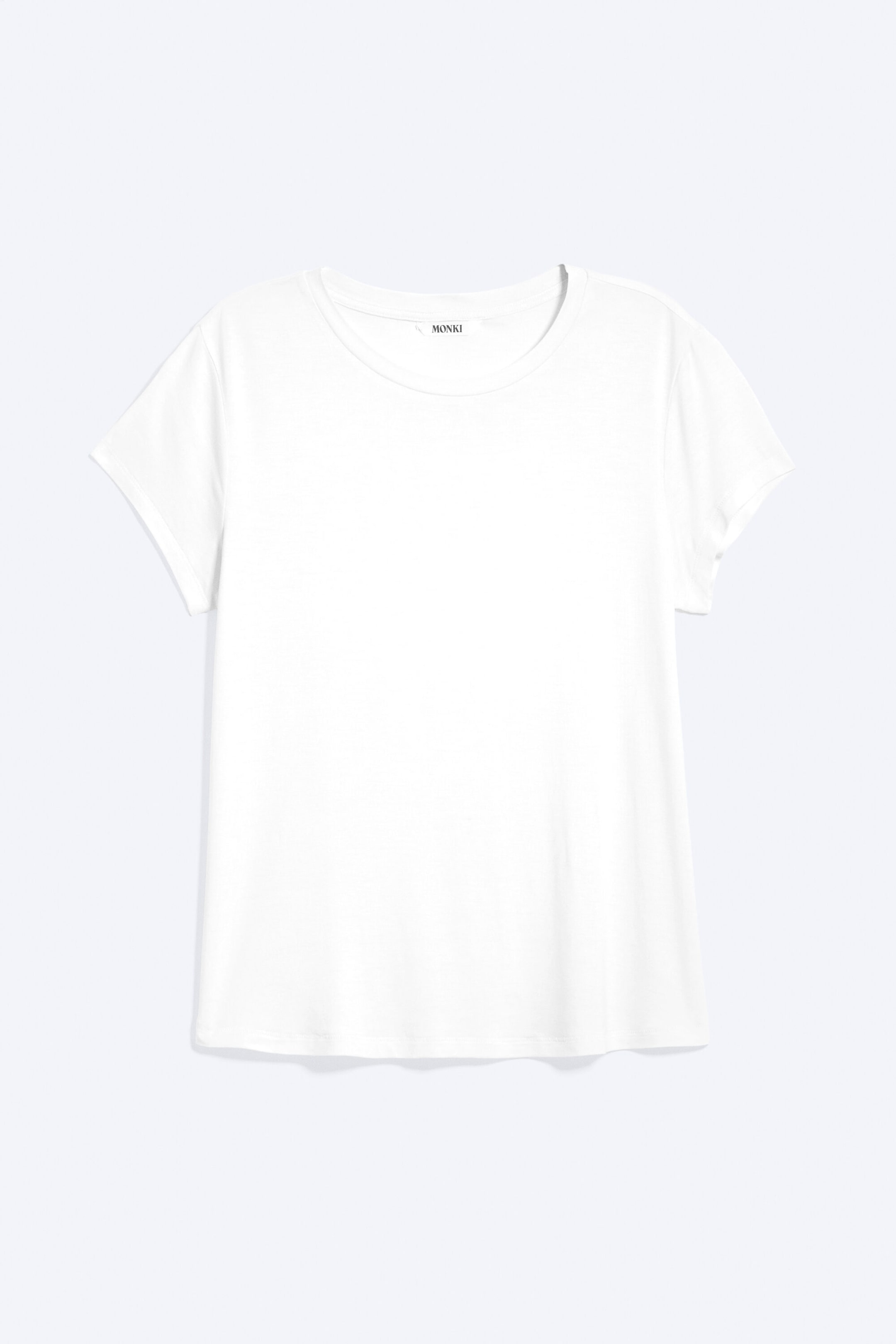 Vit - T-shirt i viskos med normal passform - 1
