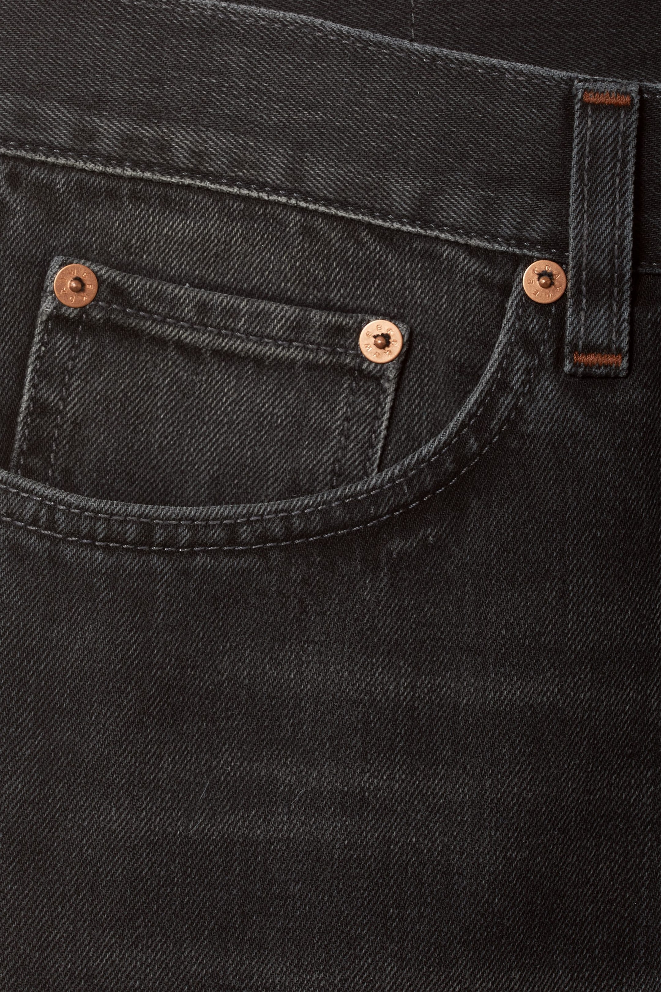 Noir Schwarz - Space Mid Waist Relaxed Straight Jeans - 1