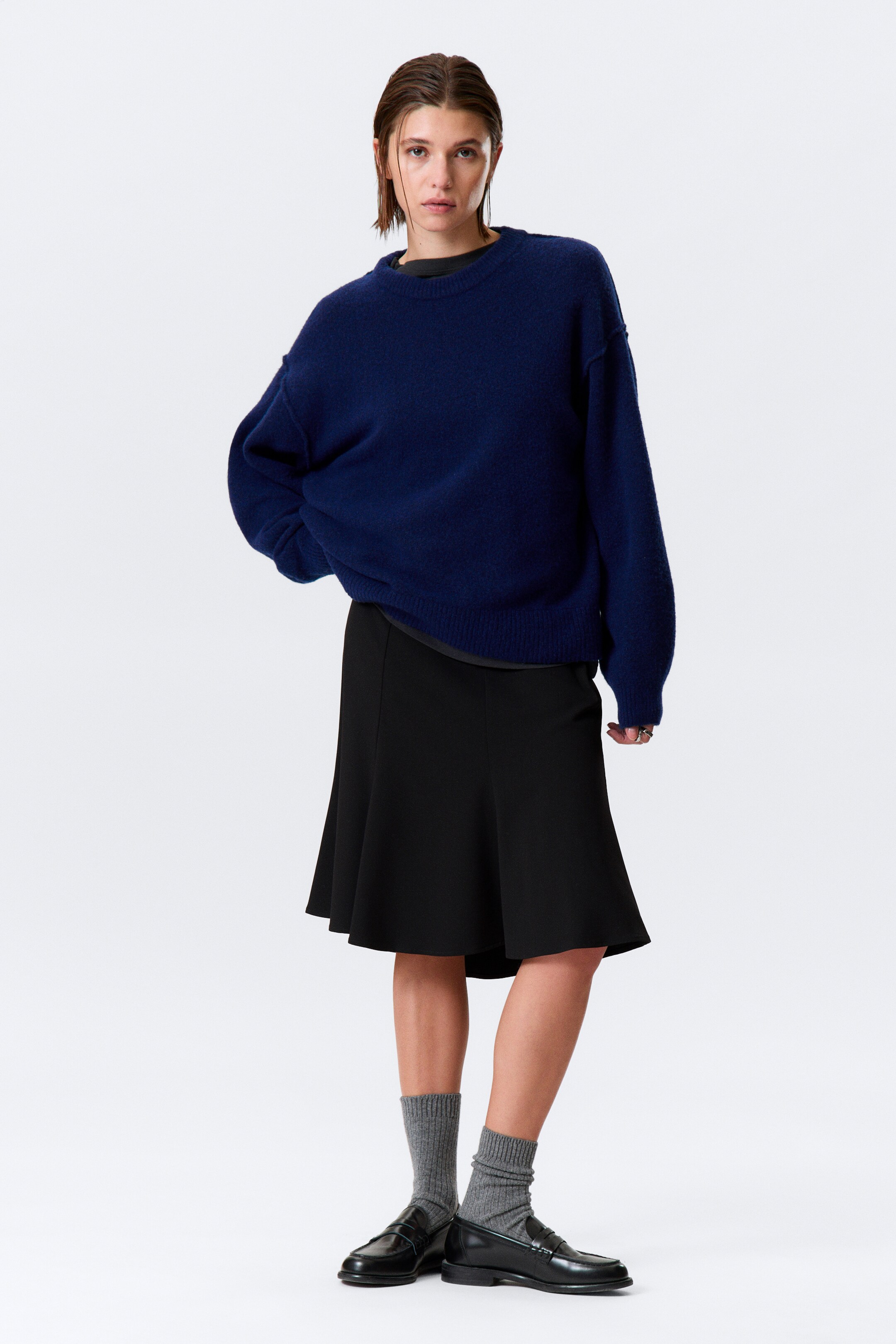 Agrandir l'image: Pull en maille décontracté - Bleu foncé chiné - FEMME | H&M BE 3