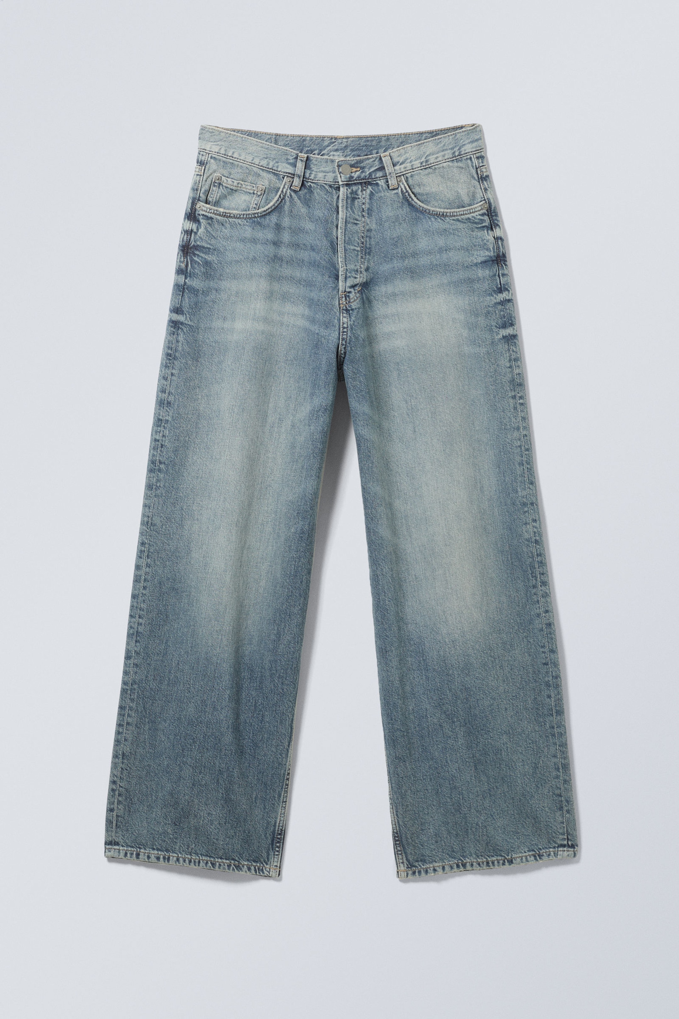 Torn Blue - Medium Blue - Astro Loose Baggy Leg Jeans - 9