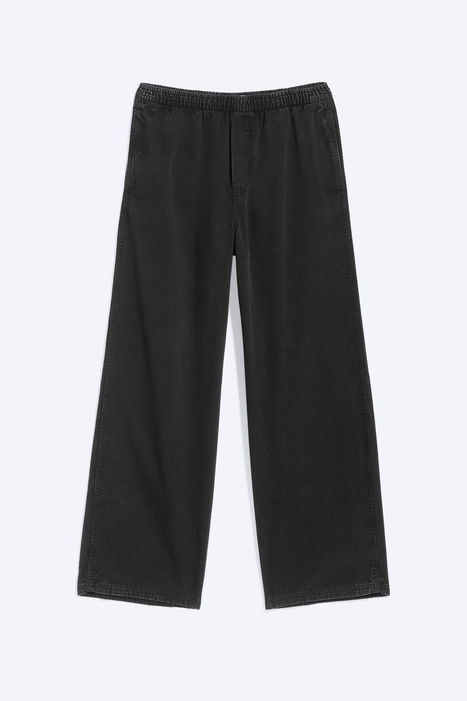 Avslappet rett joggebukse - Svart - 2