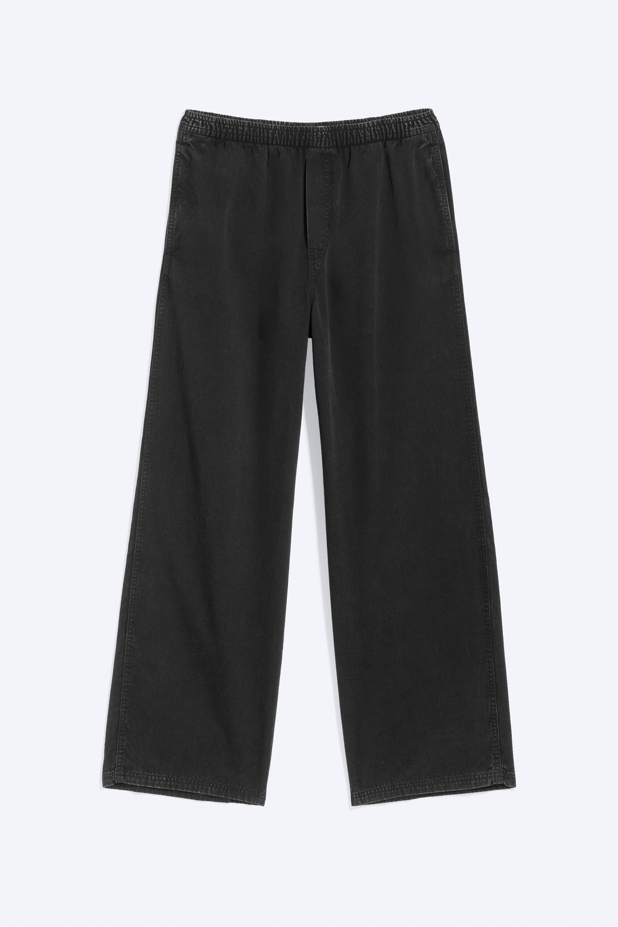 Black - Joggers Med Rak och Ledig Passform - 4