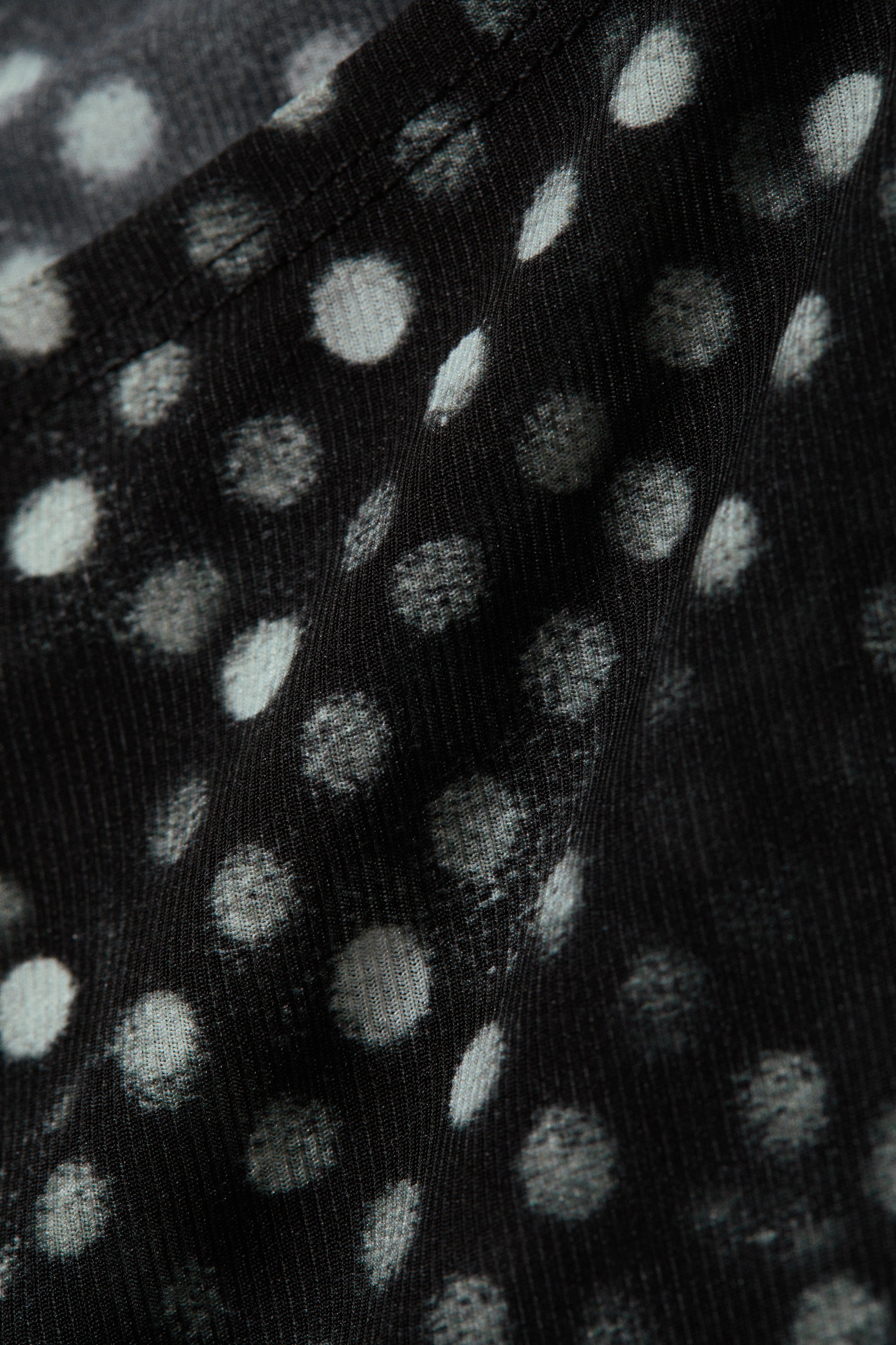 Black Polka Dot Spray - Sleeveless Printed Mesh Top - 4