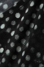 Black Polka Dot Spray - Sleeveless Printed Mesh Top - 4