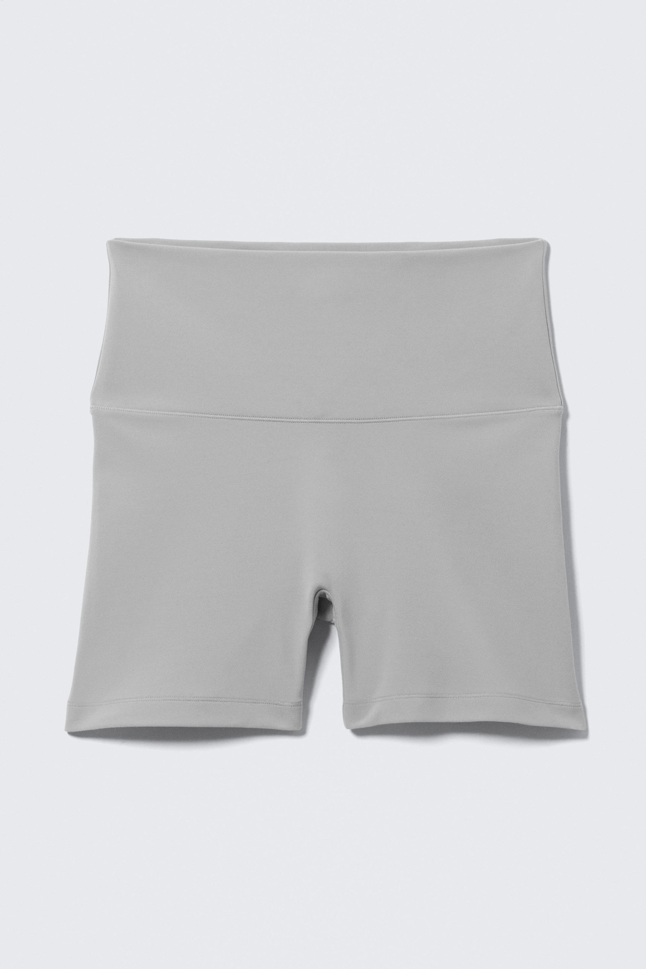Light Grey - High Waisted Sports Biker Shorts - 3