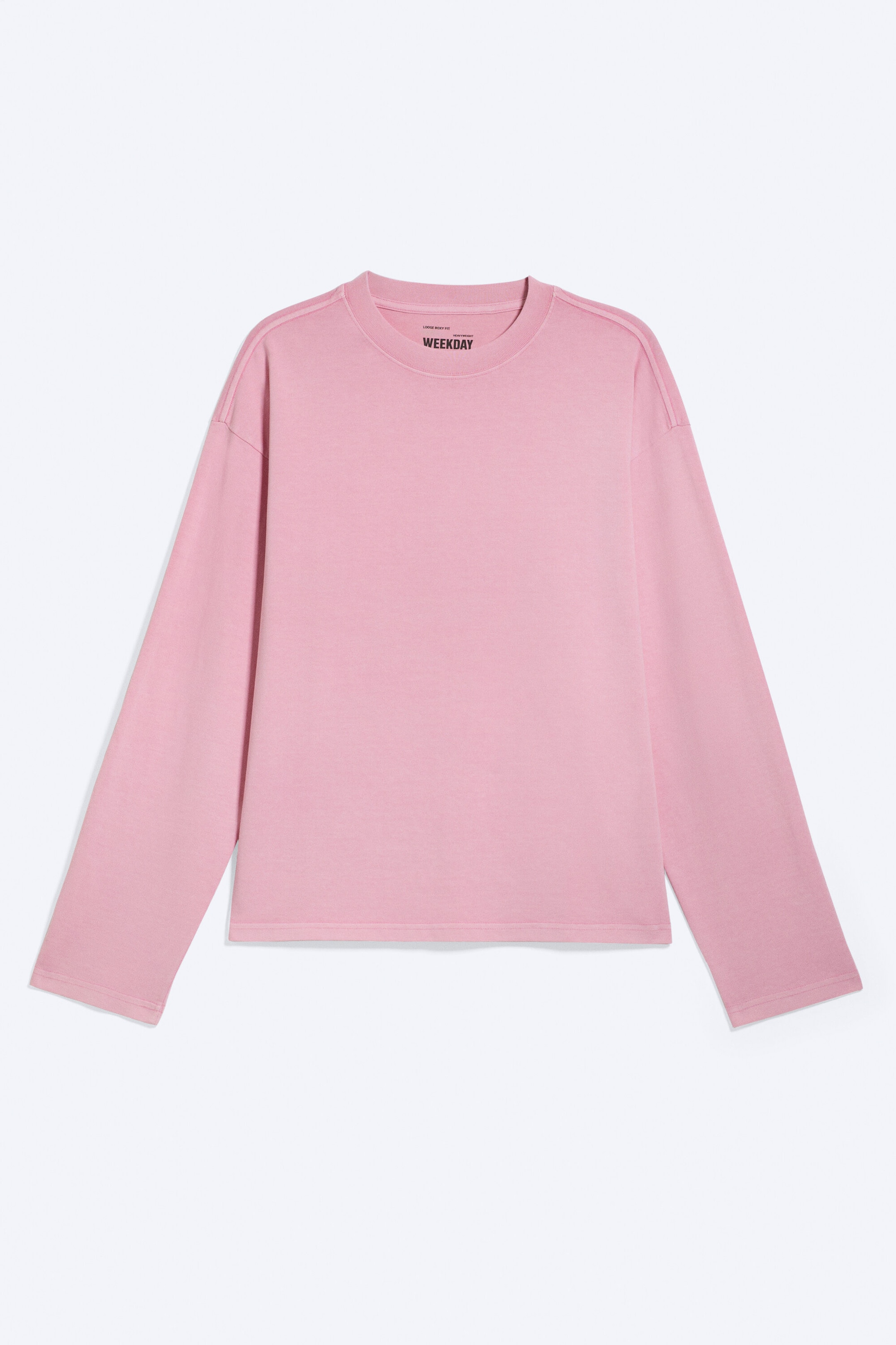 Gewaschenes Rosa - Boxy Longsleeve mit lockerer Passform - 3
