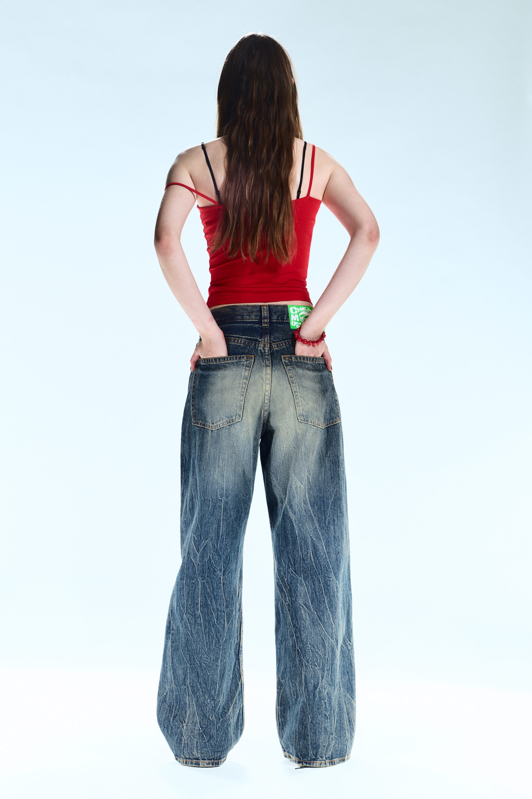 Blue Ray - Dark Blue - Looser Regular Waist Loose Straight Jeans - 5