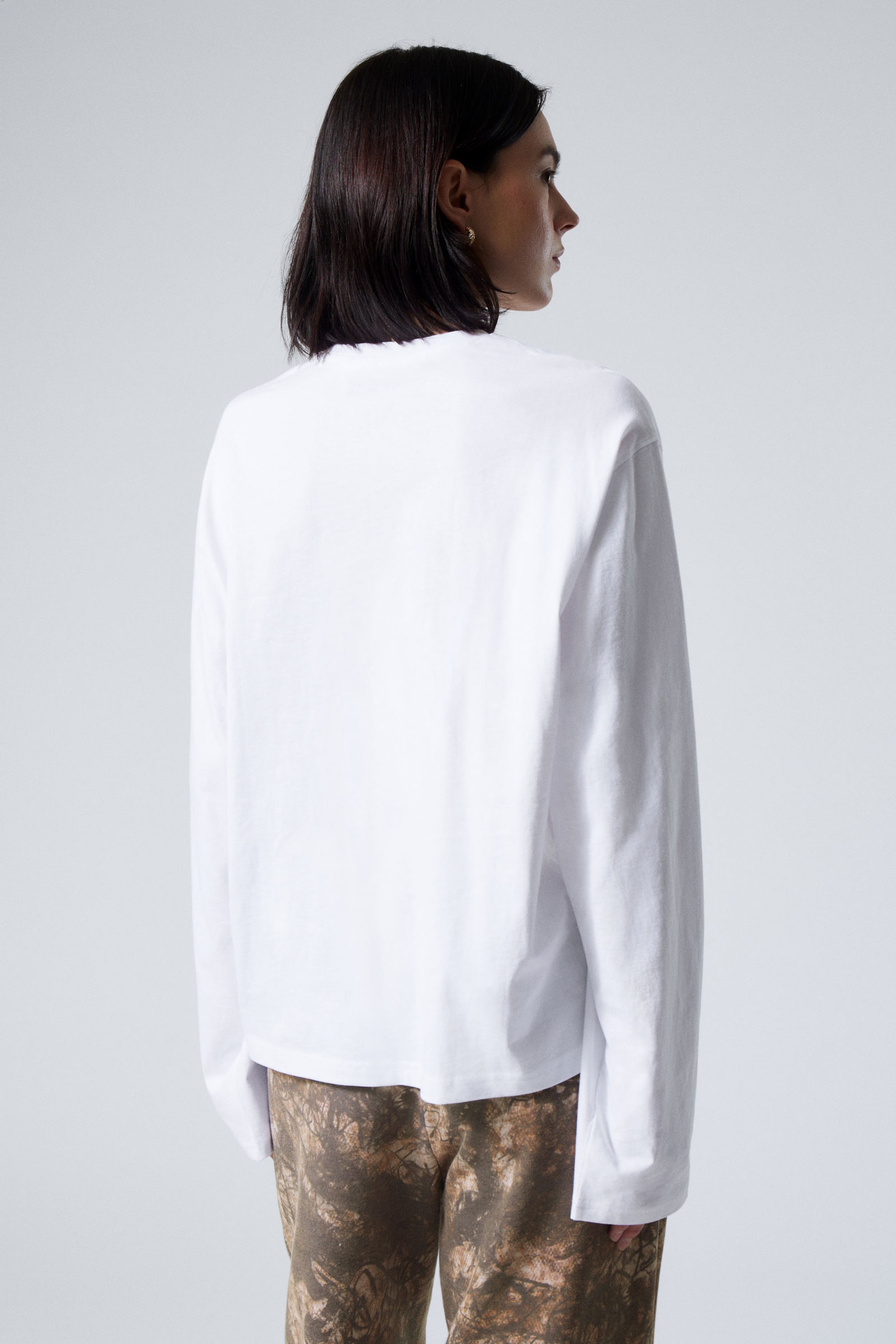 Weiß - Boxy Longsleeve aus Baumwolle - 2