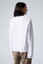 Weiß - Boxy Longsleeve aus Baumwolle - 2