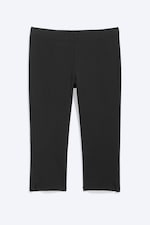 Black - Mid-Rise Capri Trousers - 1